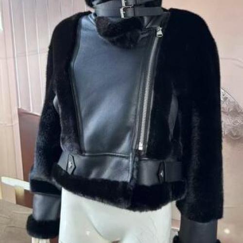 PU BONDED WITH FUR JACKET