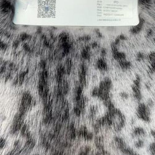  FAUX FOX FUR FABRIC WITH LEOPARD PRINTED