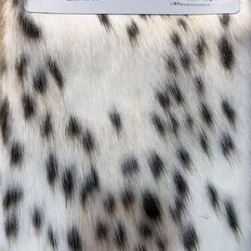  FAUX FOX FUR FABRIC WITH LEOPARD PRINTED