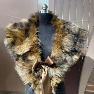 Faux Fox Fur Stole With Pattern