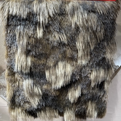 Brown Patchwork Faux Fur