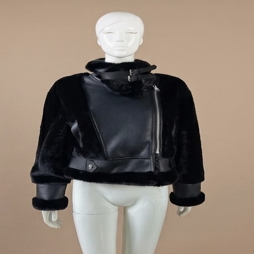 PU BONDED WITH FUR JACKET